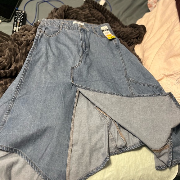 My Style Dresses & Skirts - Blue Denim Asymmetrical Skirt with Unique Hemline